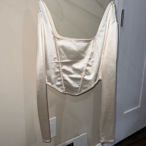 Long sleeve silky corset top